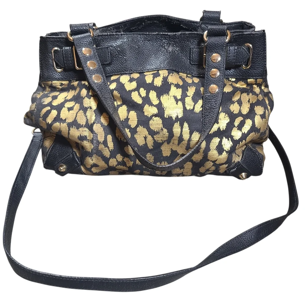 Juicy Couture Y2K Vintage Gold Leopard Daydreamer Satchel Bag